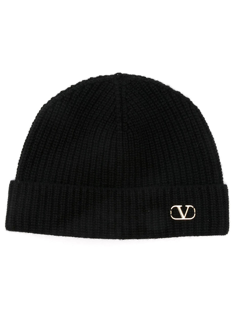 Valentino Garavani Men Beanie Knitted Vlogo Signature In Cashmere