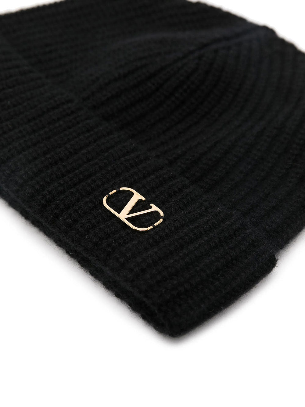 Valentino Garavani Men Beanie Knitted Vlogo Signature In Cashmere