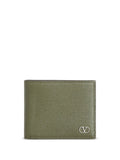 Valentino Garavani Men Vlogo Signature Grainy Calfskin Bi-Fold Wallet