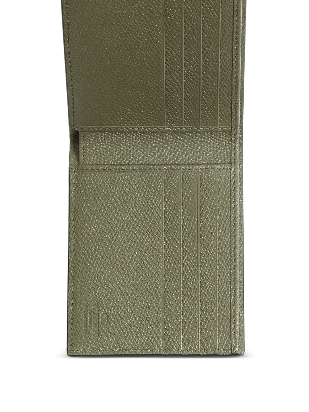 Valentino Garavani Men Vlogo Signature Grainy Calfskin Bi-Fold Wallet