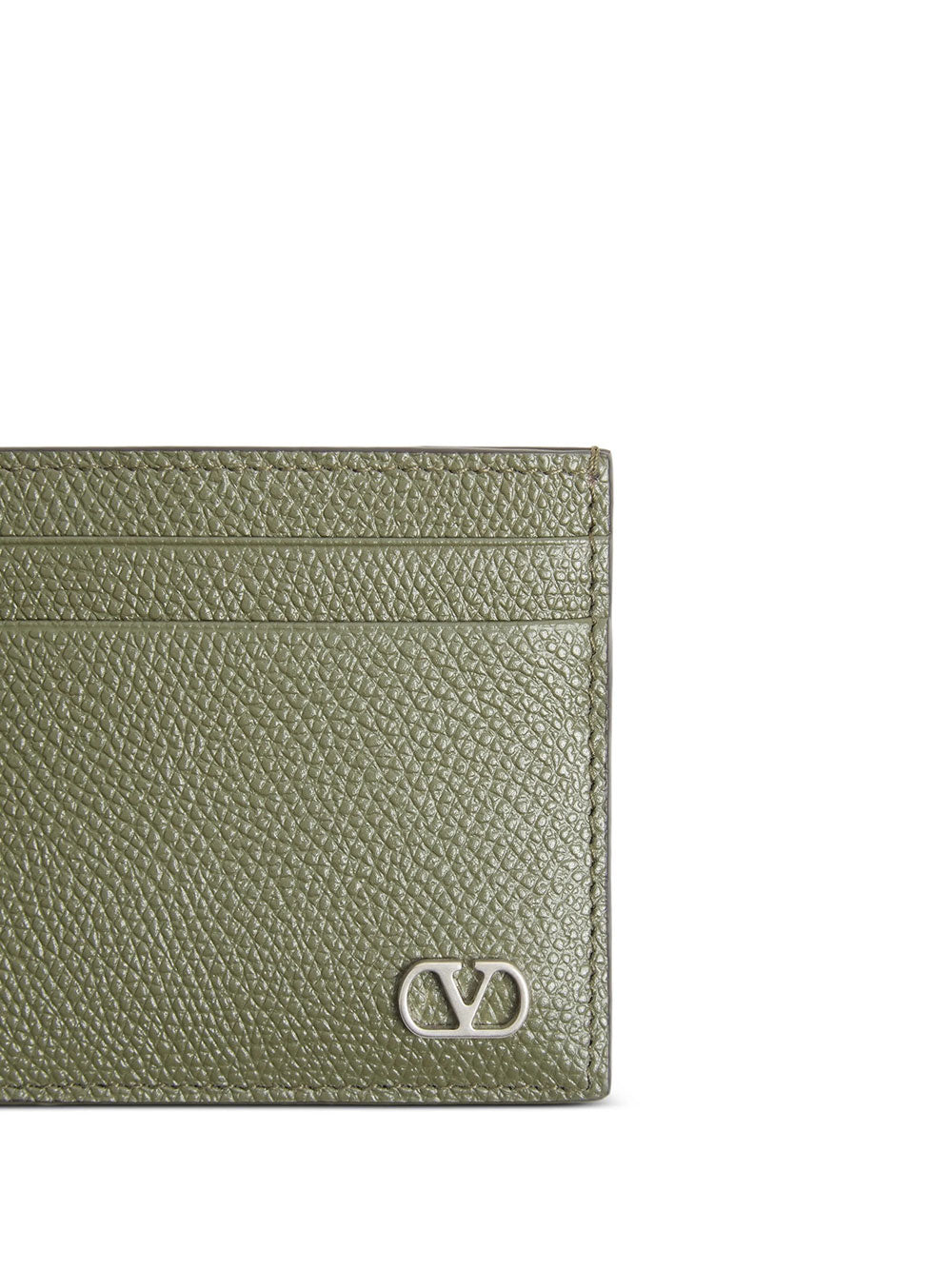Valentino Garavani Men Vlogo Signature Garnet Calfskin Card Holder