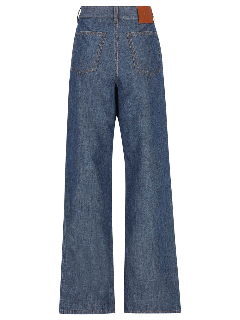 Fendi Women Ff Chambray Long Jeans