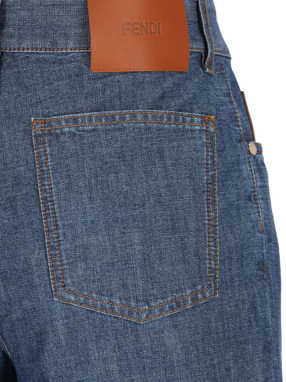 Fendi Women Ff Chambray Long Jeans