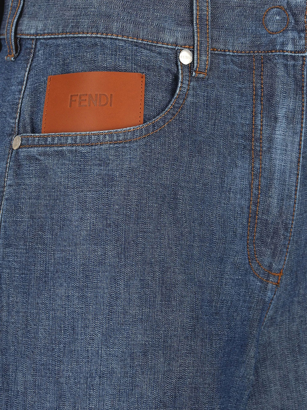 Fendi Women Ff Chambray Long Jeans