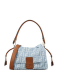 Fendi Women Mamma Baguette Medium Ff Denim Bag