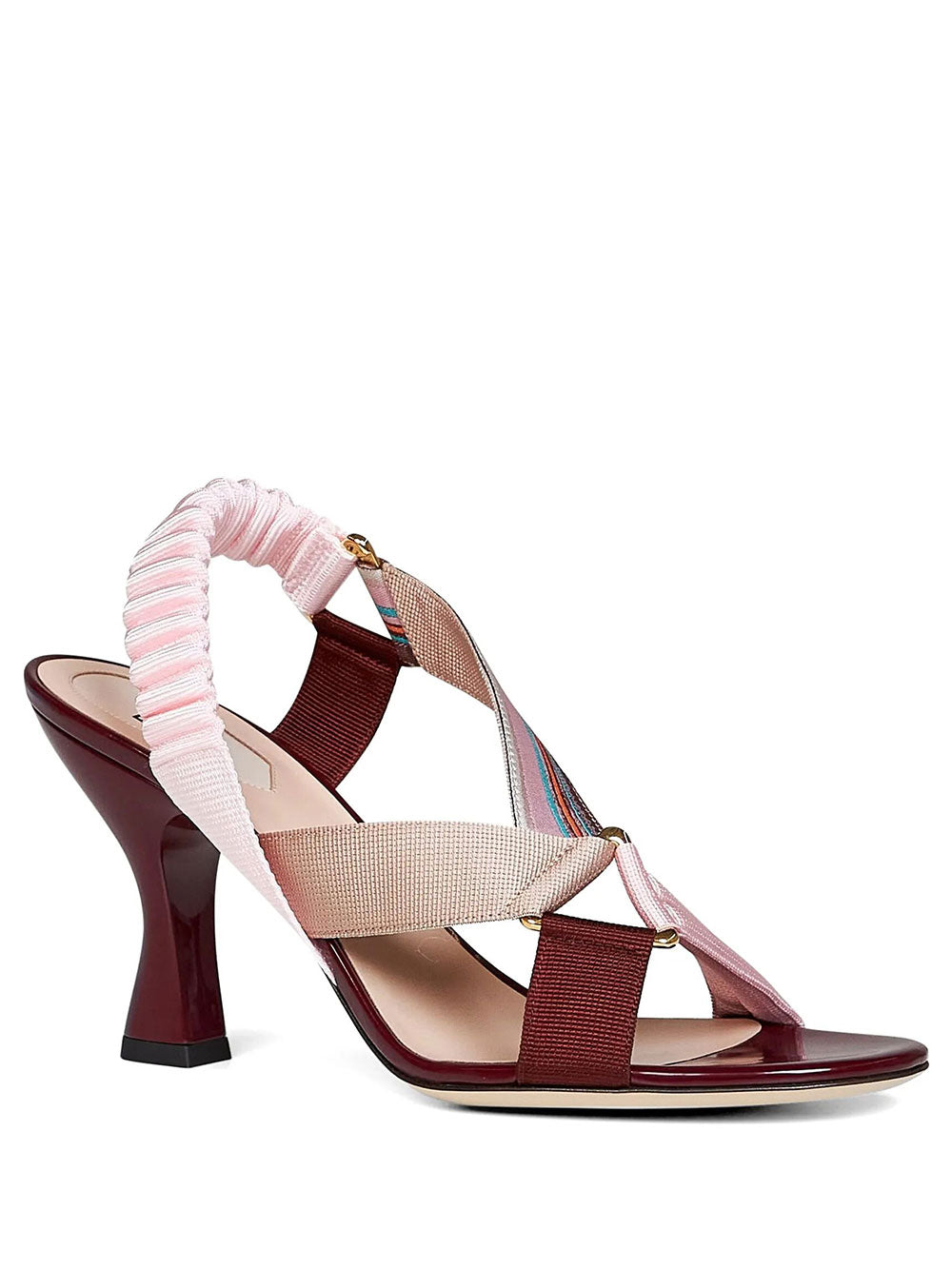 Fendi Women Iconic Colibrì Leather And Fabric Sandals