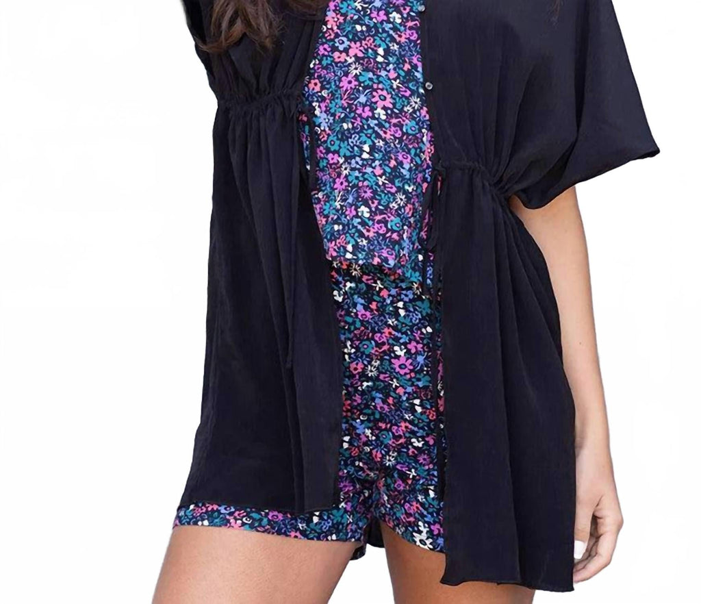 Cover Up Kimono In Black