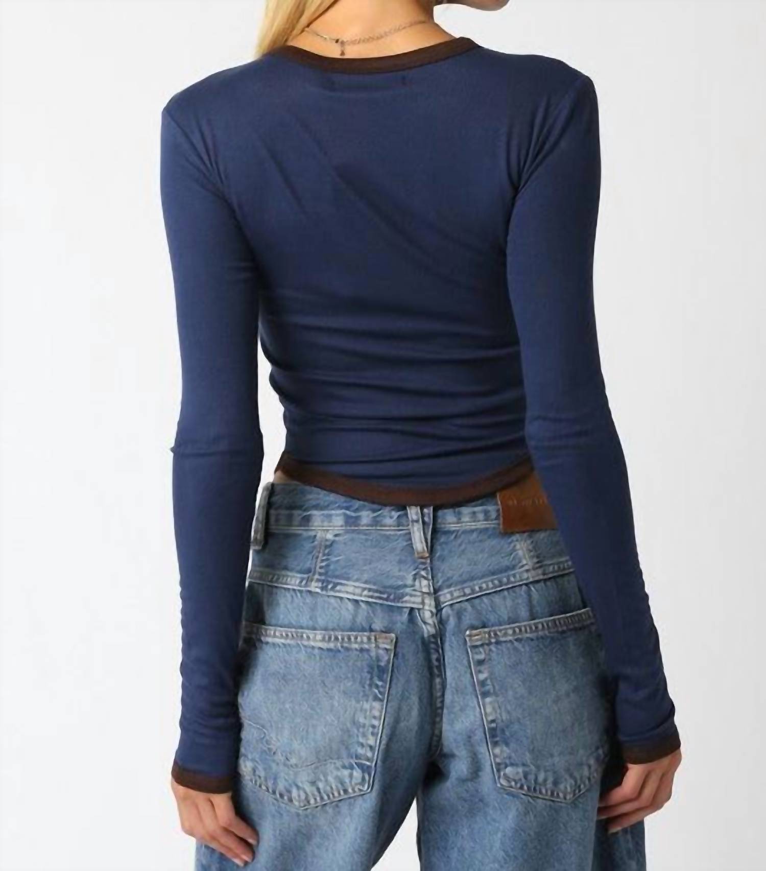 Kendall Long Sleeve Top In Blue