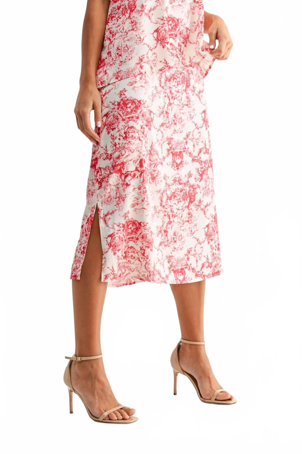 Jareth Midi Skirt In Red