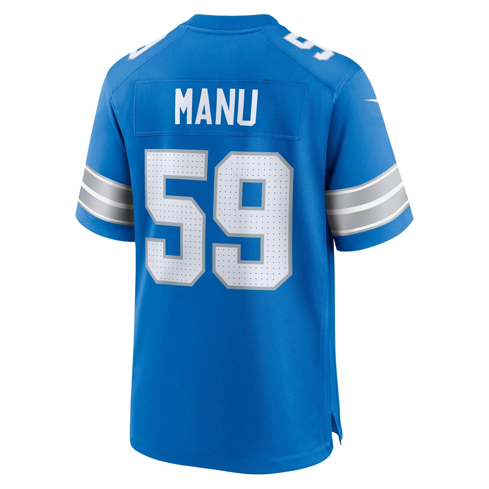 Detroit Lions Giovanni Manu Blue Team Game Jersey
