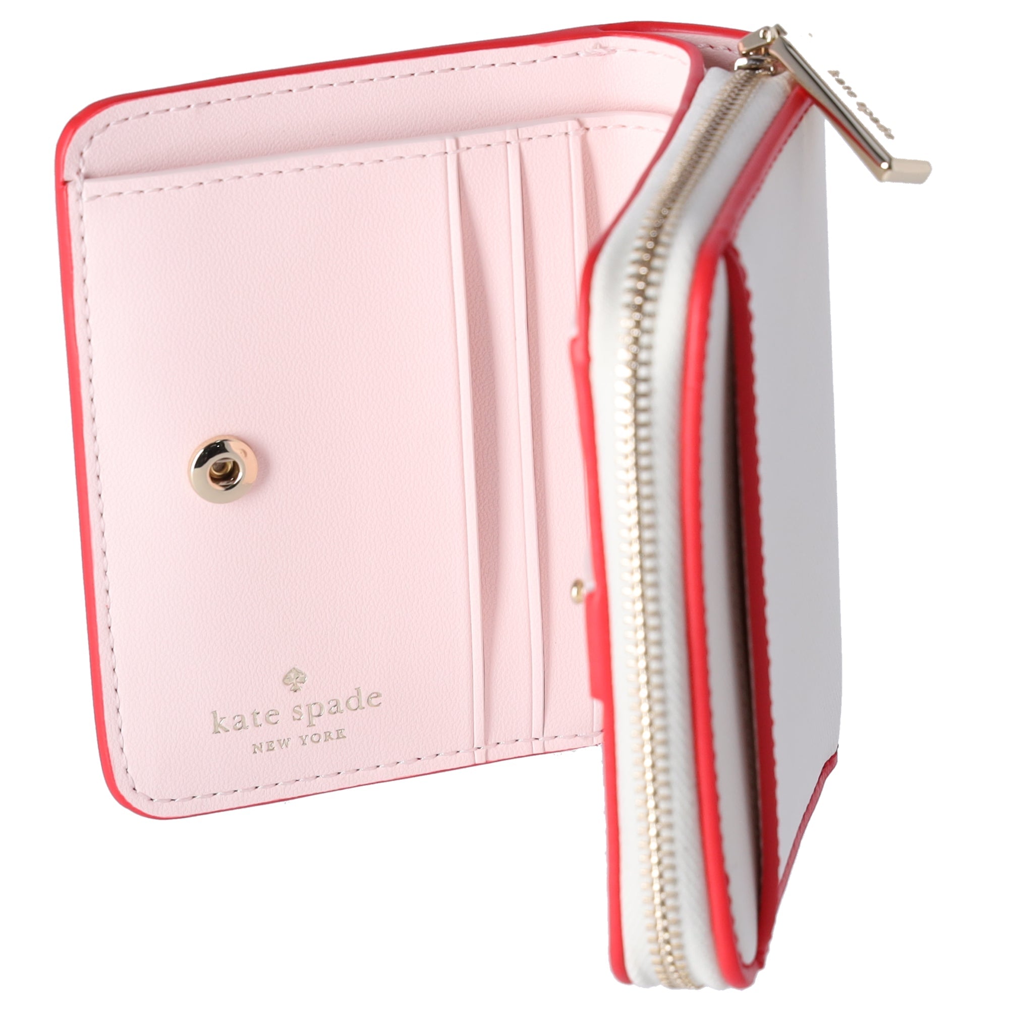 Kate Spade 3D Strawberry Dreams Small Zip Around Bifold Wallet Cream Multi