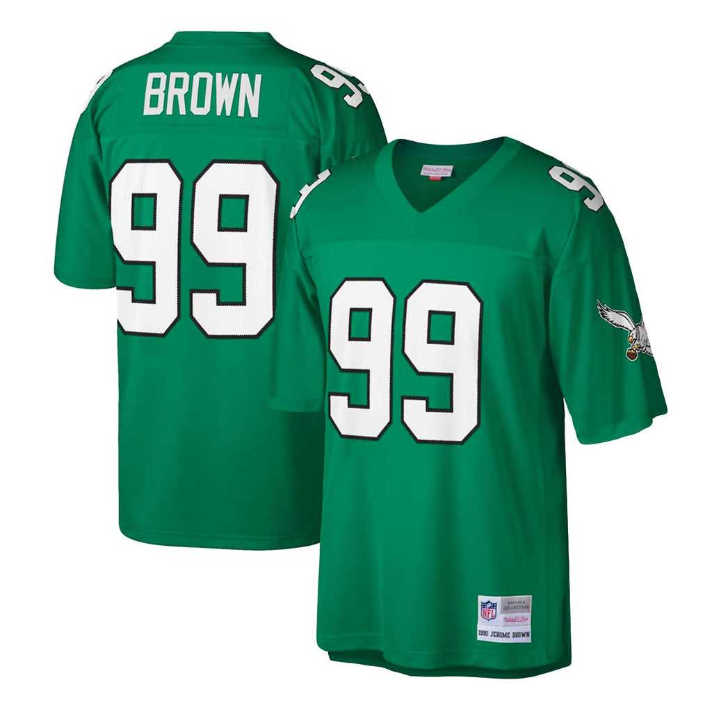 Philadelphia Eagles Jerome Brown Mitchell & Ness Kelly Green Big & Tall 1990 Retired Player Replica Jersey