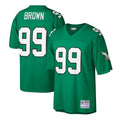 Philadelphia Eagles Jerome Brown Mitchell & Ness Kelly Green Big & Tall 1990 Retired Player Replica Jersey