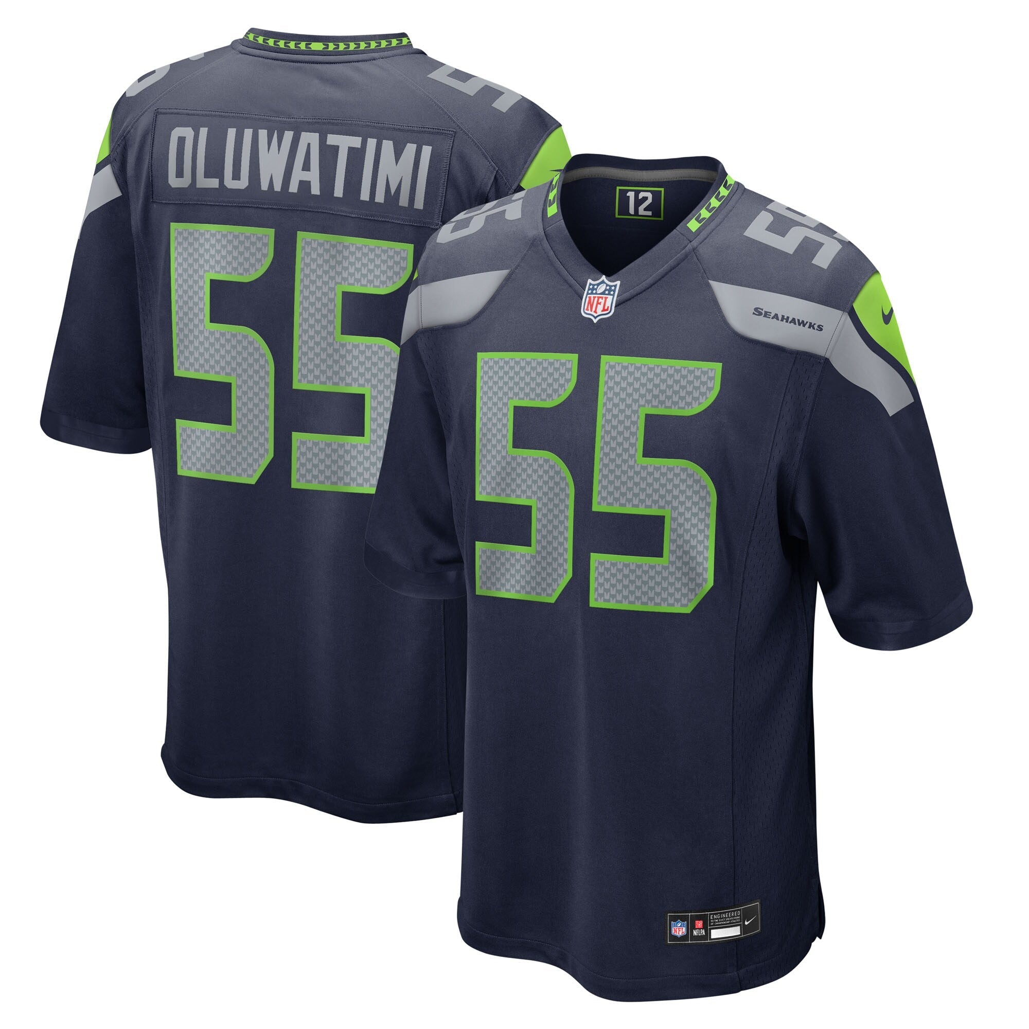 Seattle Seahawks Olu Oluwatimi College Navy Team Game Jersey