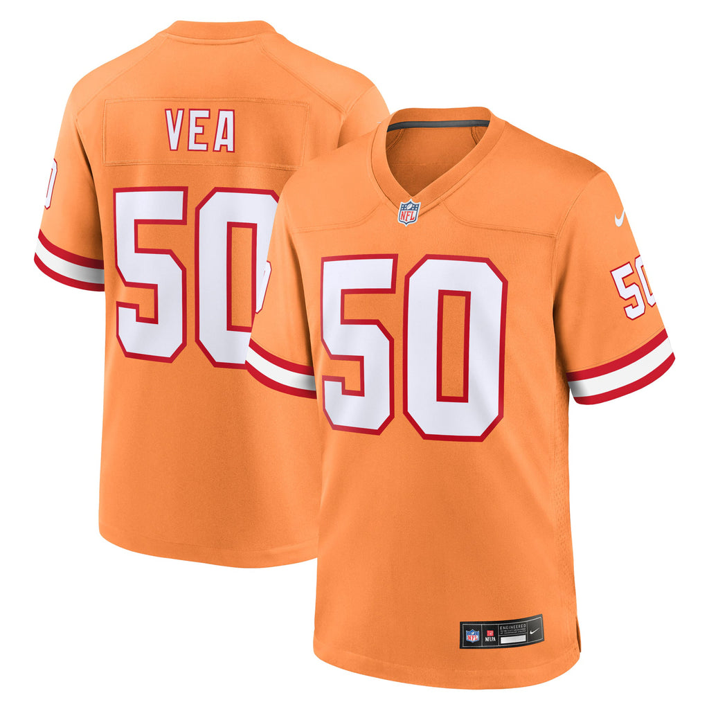 Tampa Bay Buccaneers Vita Vea Orange Throwback Game Jersey