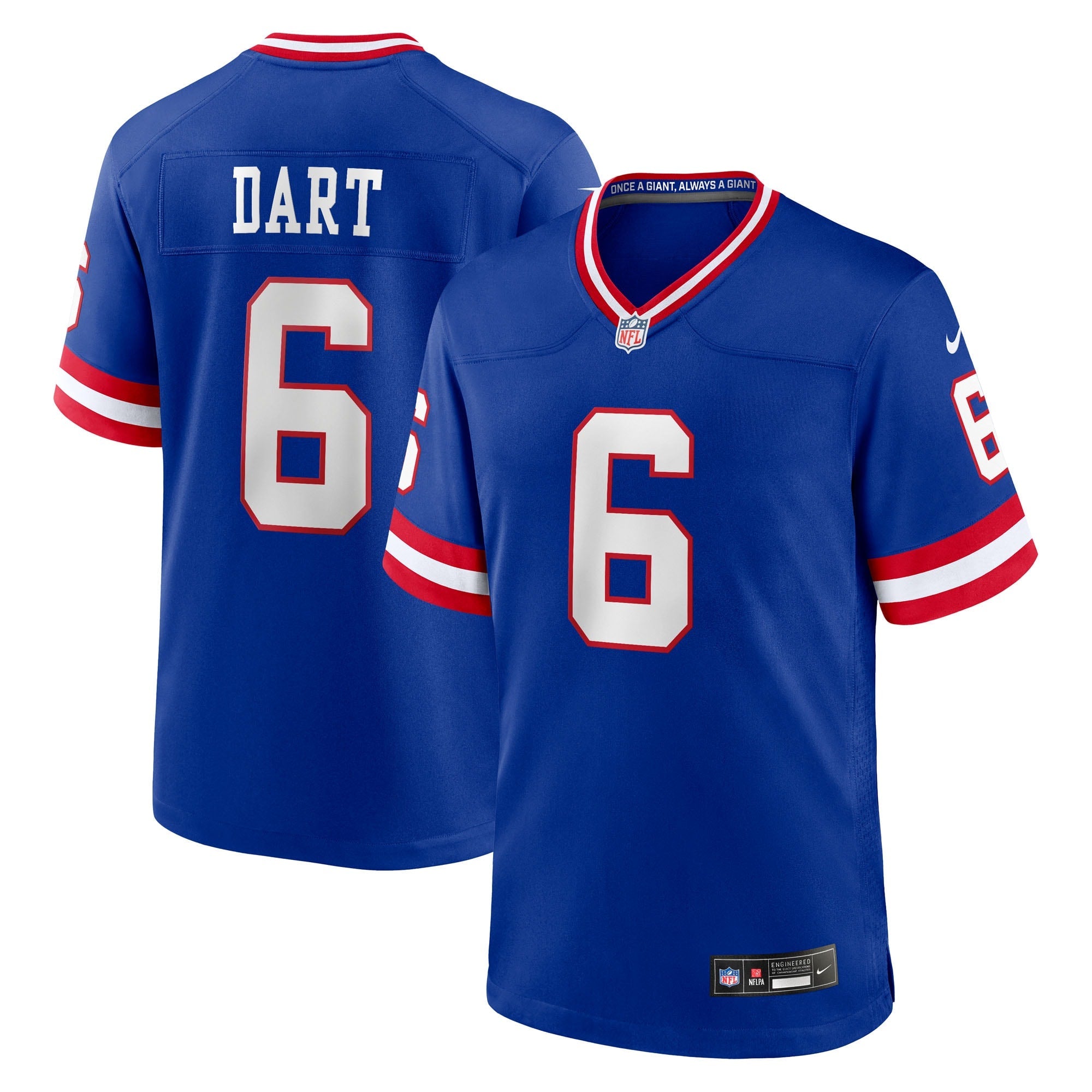 New York Giants Jaxson Dart Royal Alternate 2 Classic Game Jersey