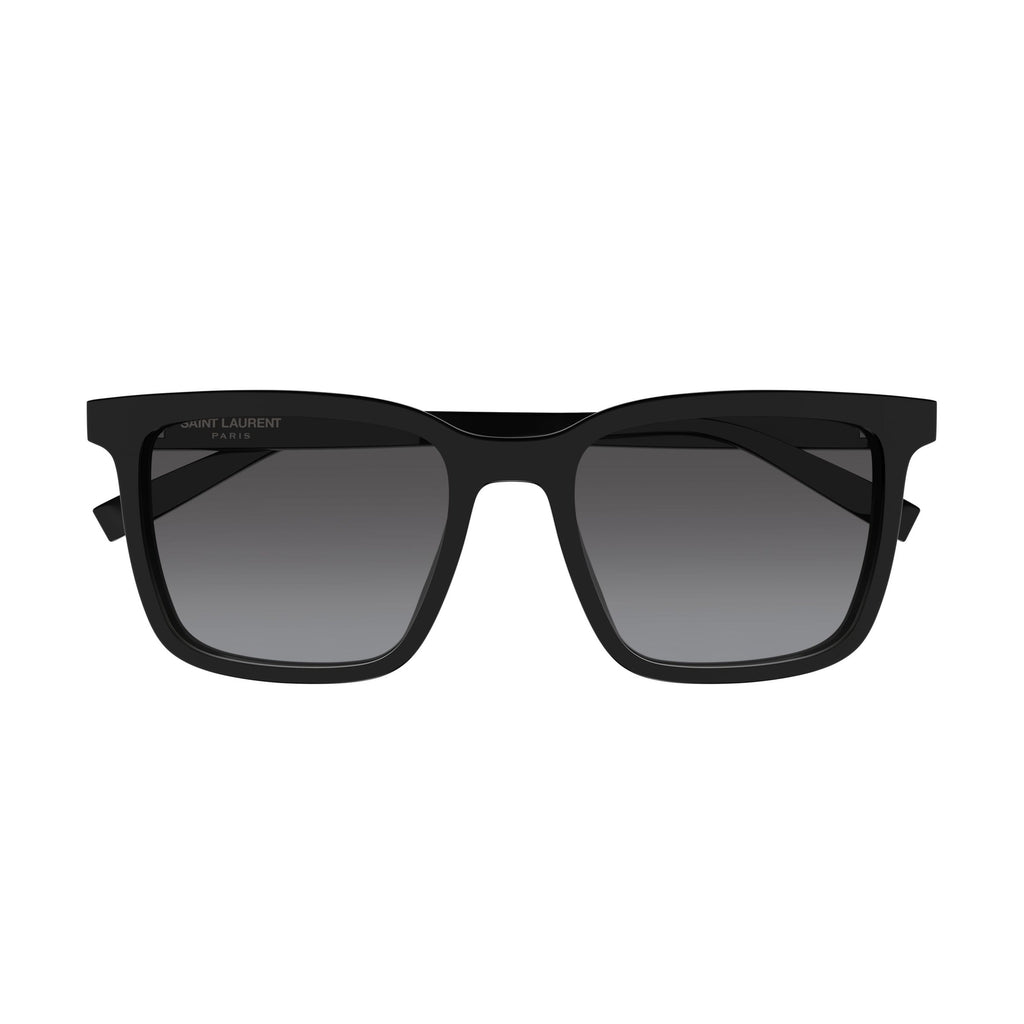 Rectangular Sunglasses In Glossy Black Acetate