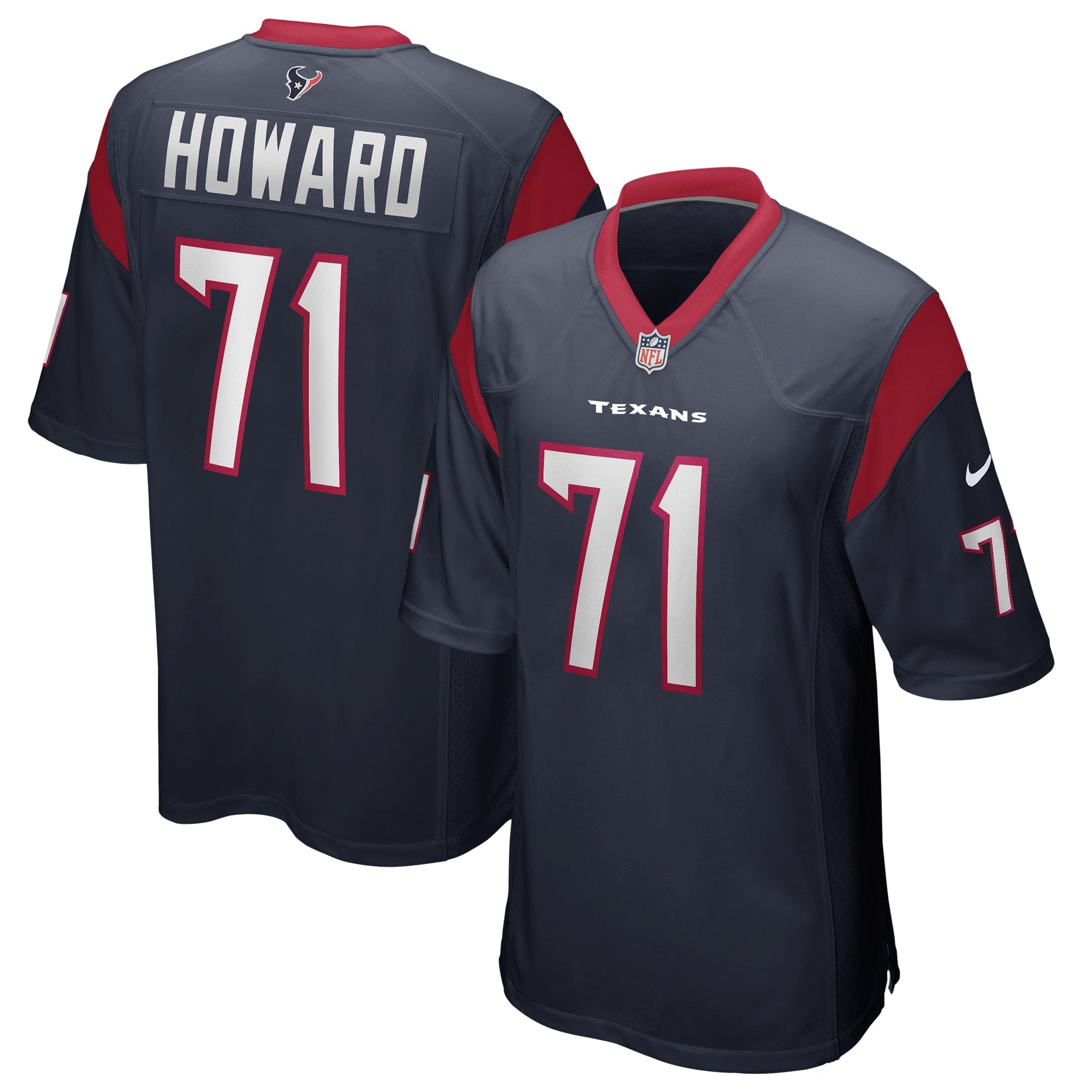 Houston Texans Tytus Howard Navy Game Jersey