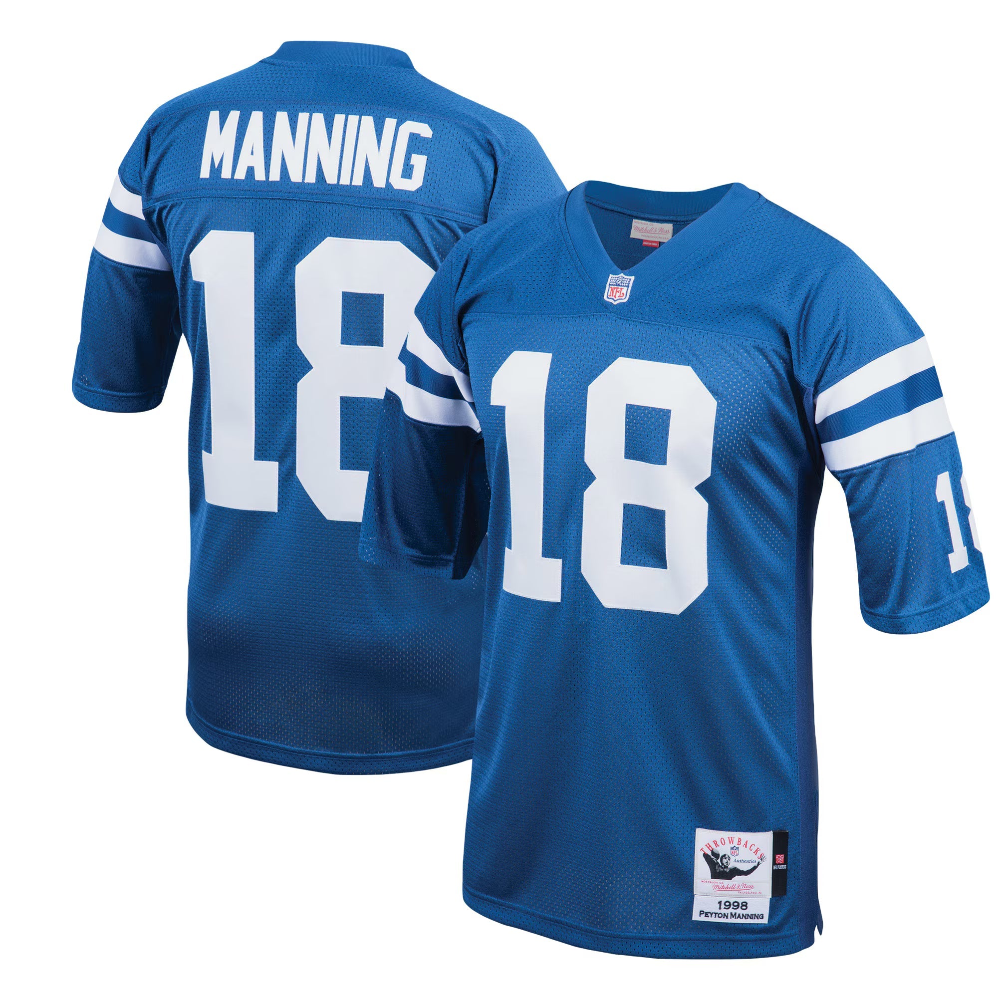 Indianapolis Colts 1998 Peyton Manning Mitchell & Ness Royal Authentic Throwback Retired Player Jersey