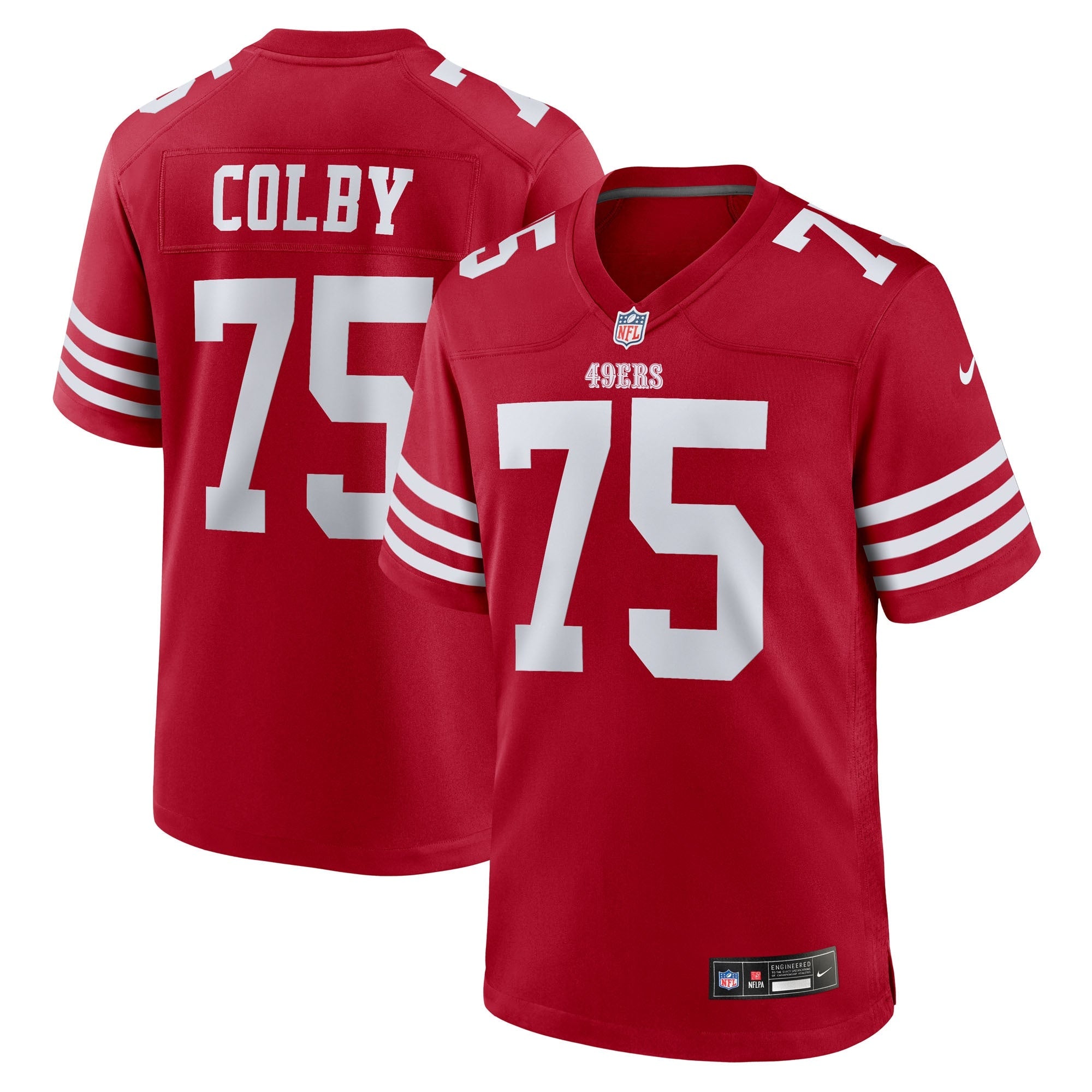 San Francisco 49ers Connor Colby Scarlet Team Game Jersey