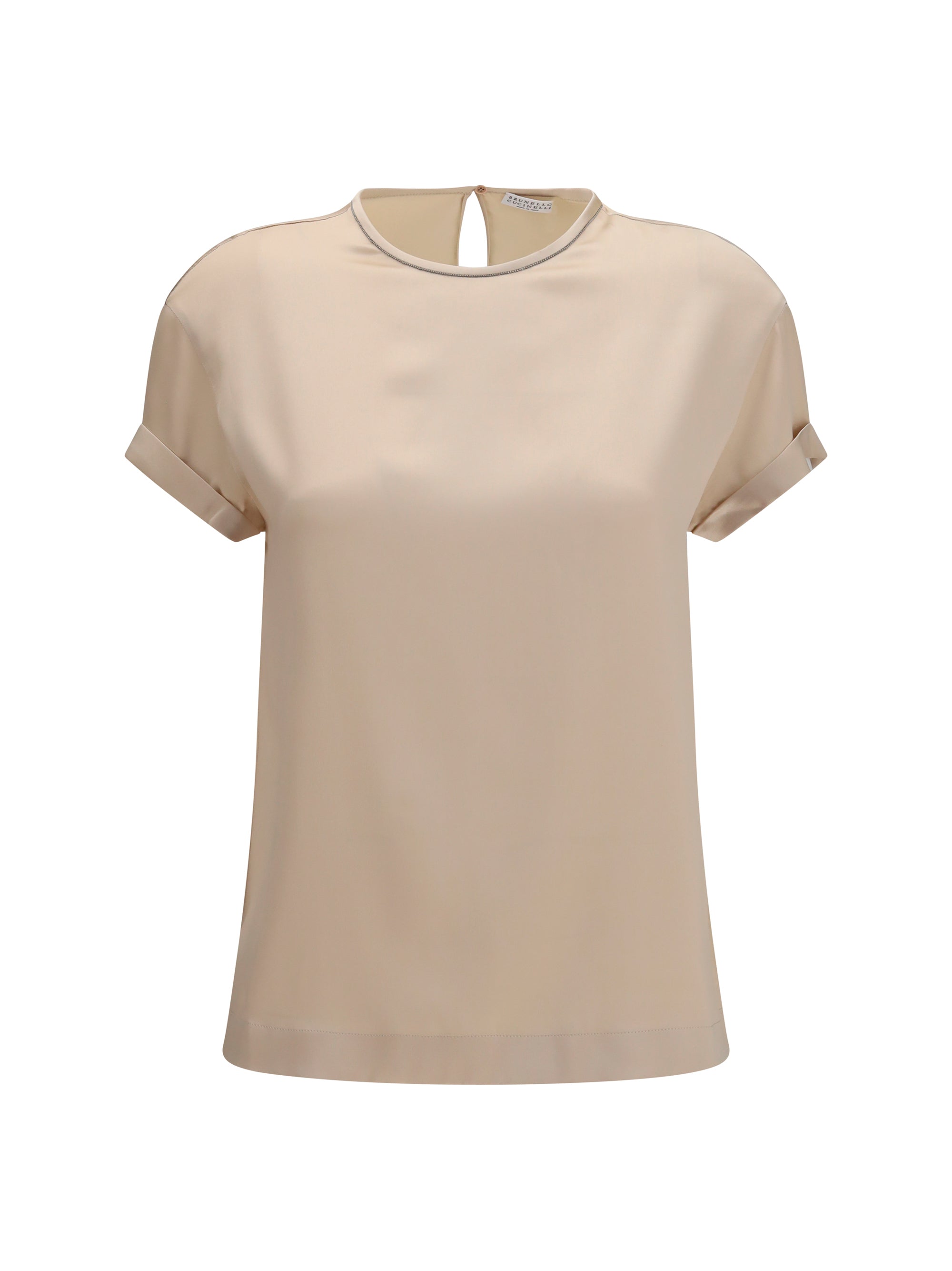 Brunello Cucinelli Women Silk Blouse With Monili Chain