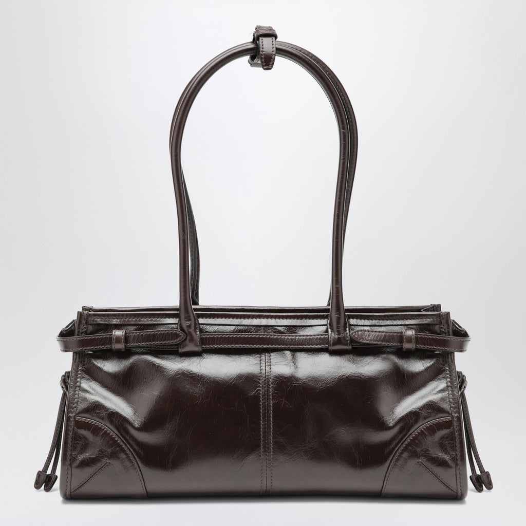 Prada Medium Prada Bonnie Handbag In Dark Brown Leather Women