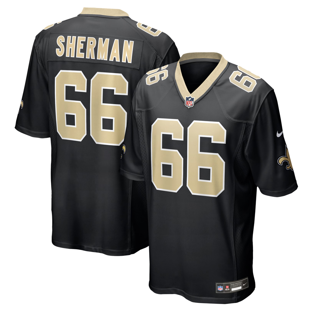 New Orleans Saints William Sherman Black Team Game Jersey