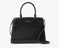 NWT Kate Spade Madison Medium Leather Satchel/Crossbody In Black