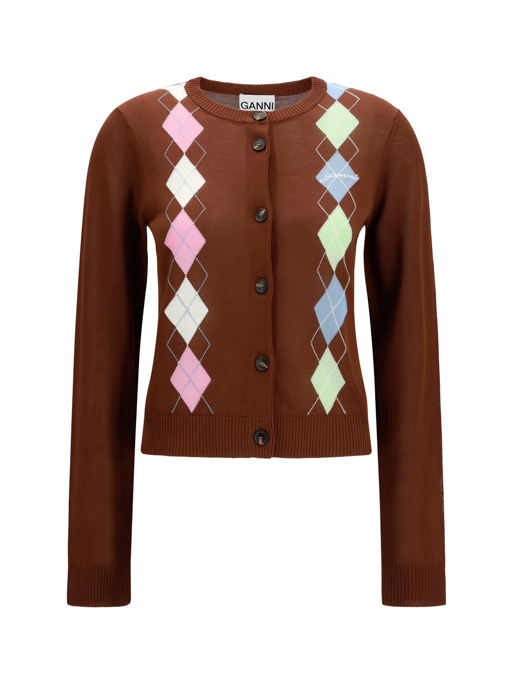 Ganni Women Diamond-Pattern Cardigan