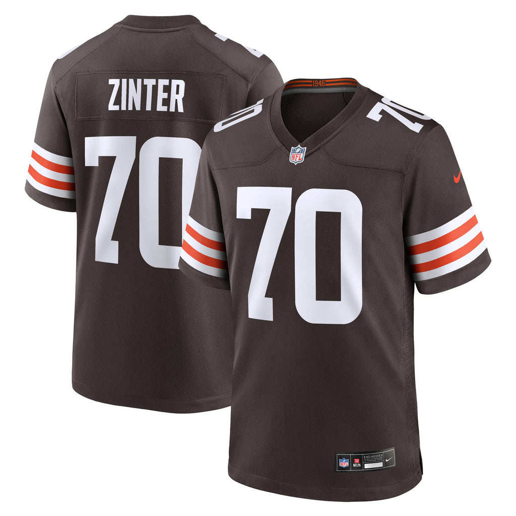 Cleveland Browns Zak Zinter Brown Team Game Jersey