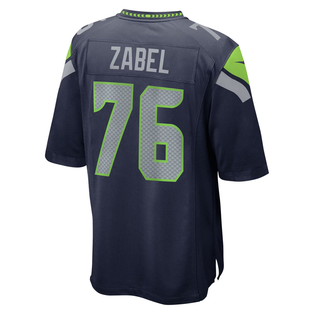 Seattle Seahawks Grey Zabel College Navy 2025 NFL Draft First Round Pick Game Jersey