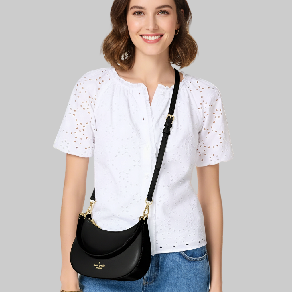 NWT Kate Spade Paige Convertible Medium Leather Crossbody In Black