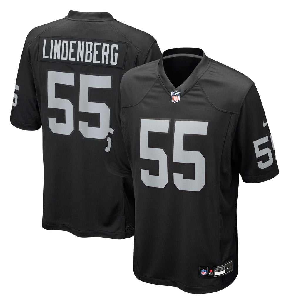 Las Vegas Raiders Cody Lindenberg Black Team Game Jersey