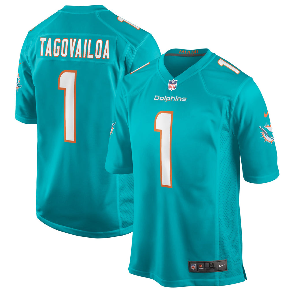 Miami Dolphins Tua Tagovailoa Aqua Player Game Jersey