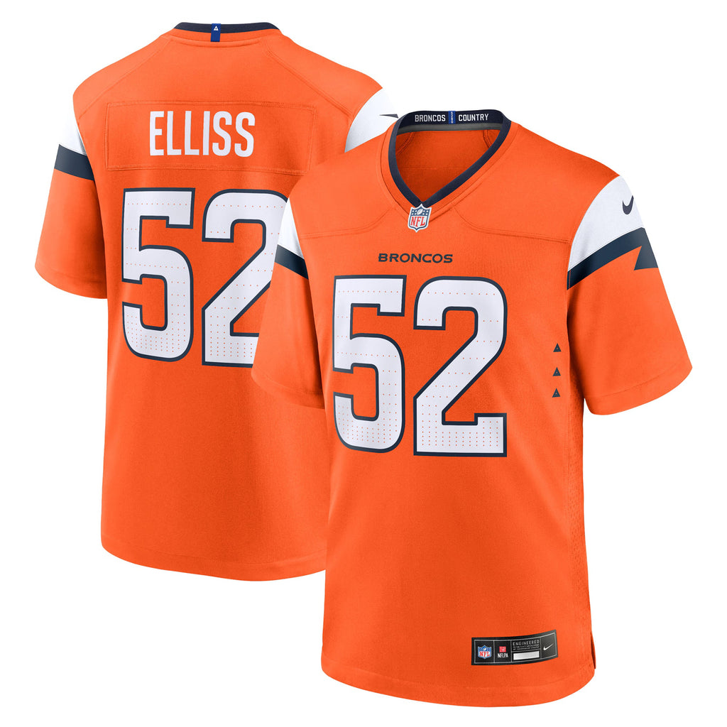 Denver Broncos Jonah Elliss Orange Team Game Jersey