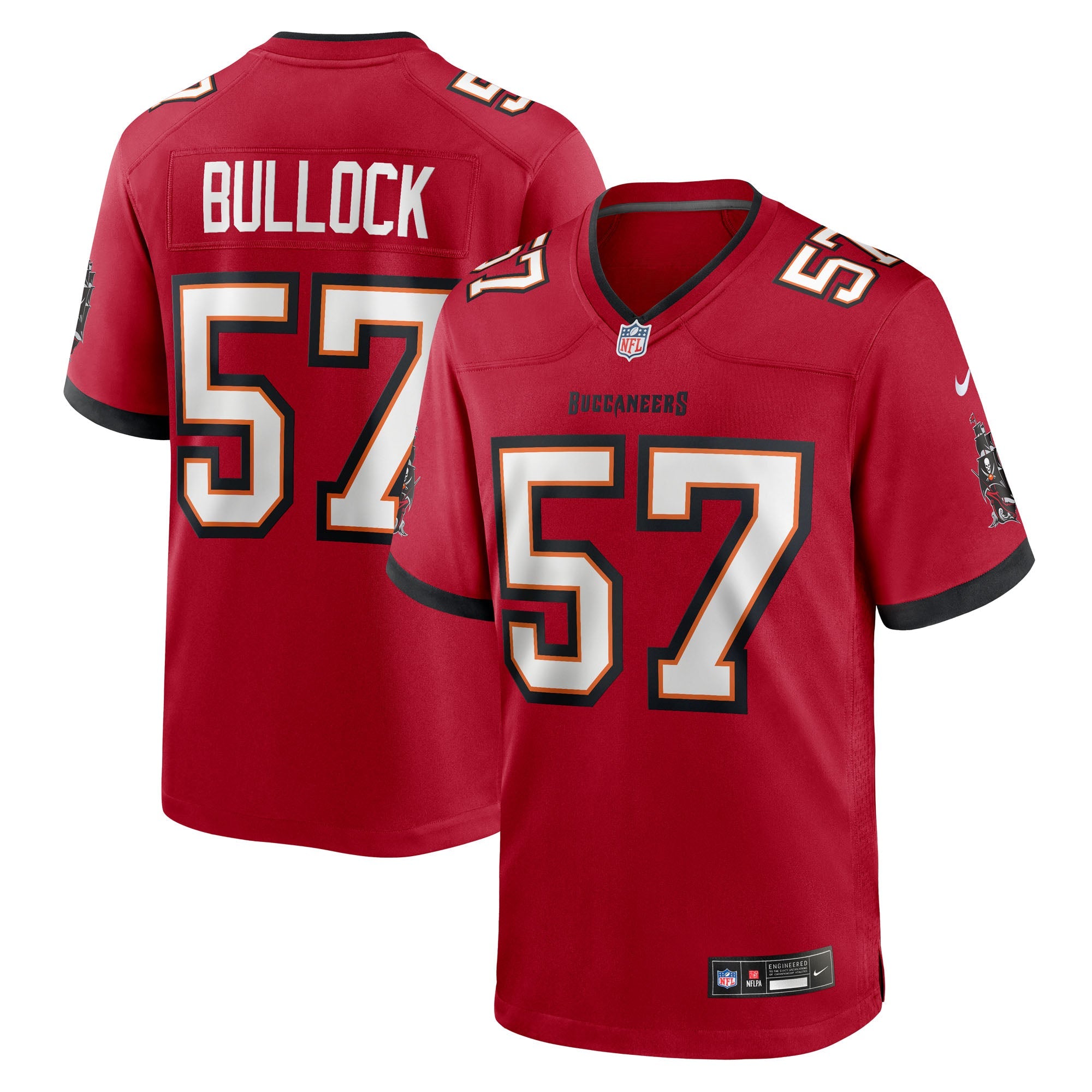 Tampa Bay Buccaneers John Bullock Red Team Game Jersey
