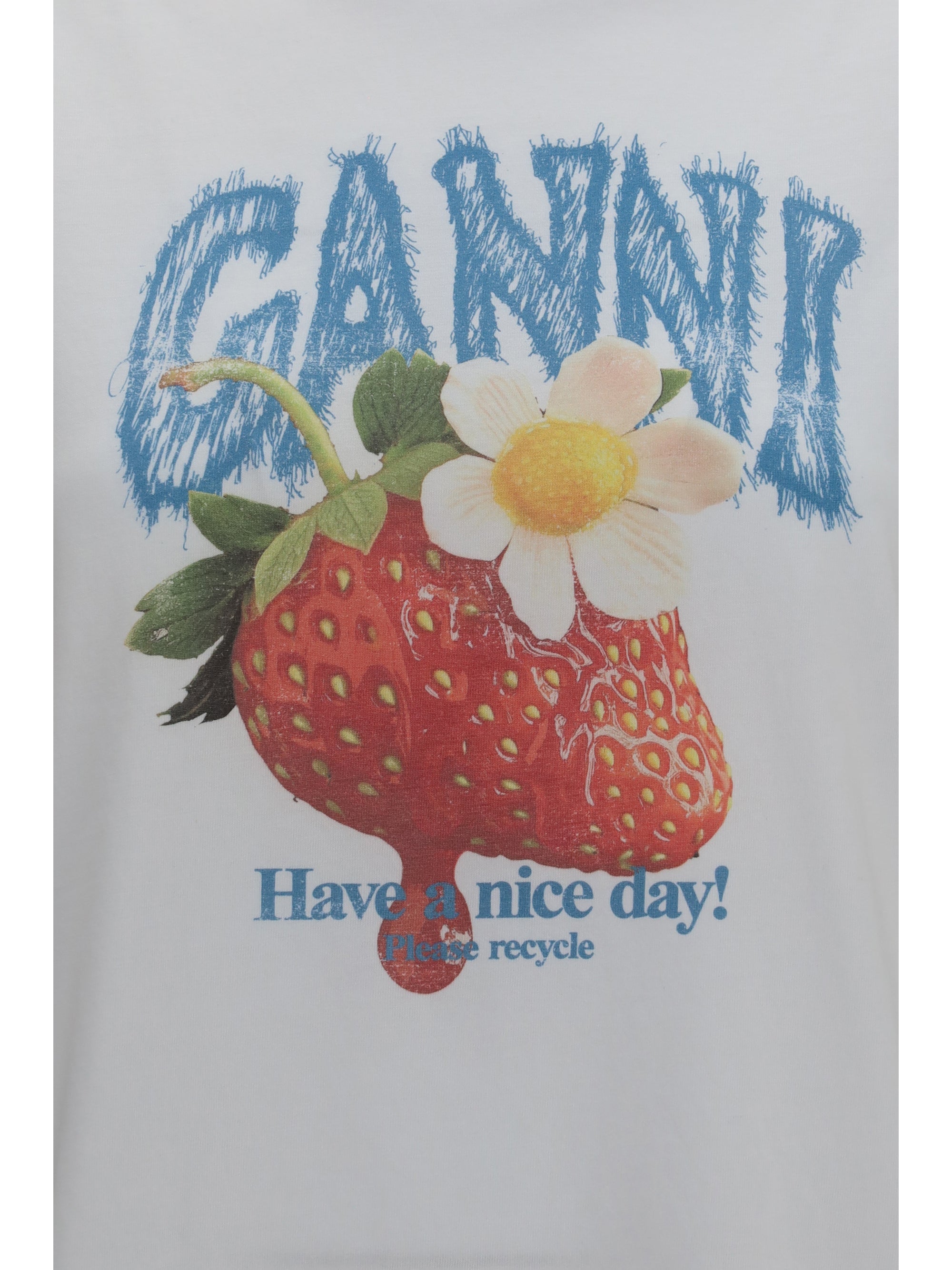 Ganni Women Strawberry Cotton T-Shirt