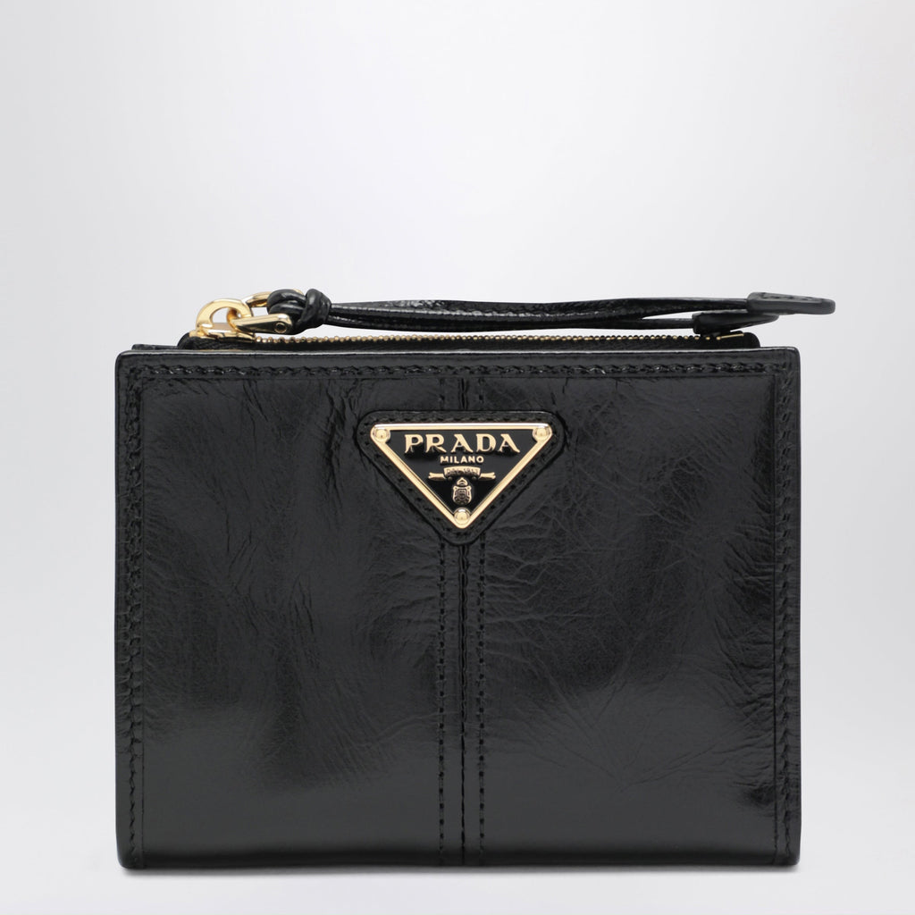 Prada Black Leather Small Wallet Women
