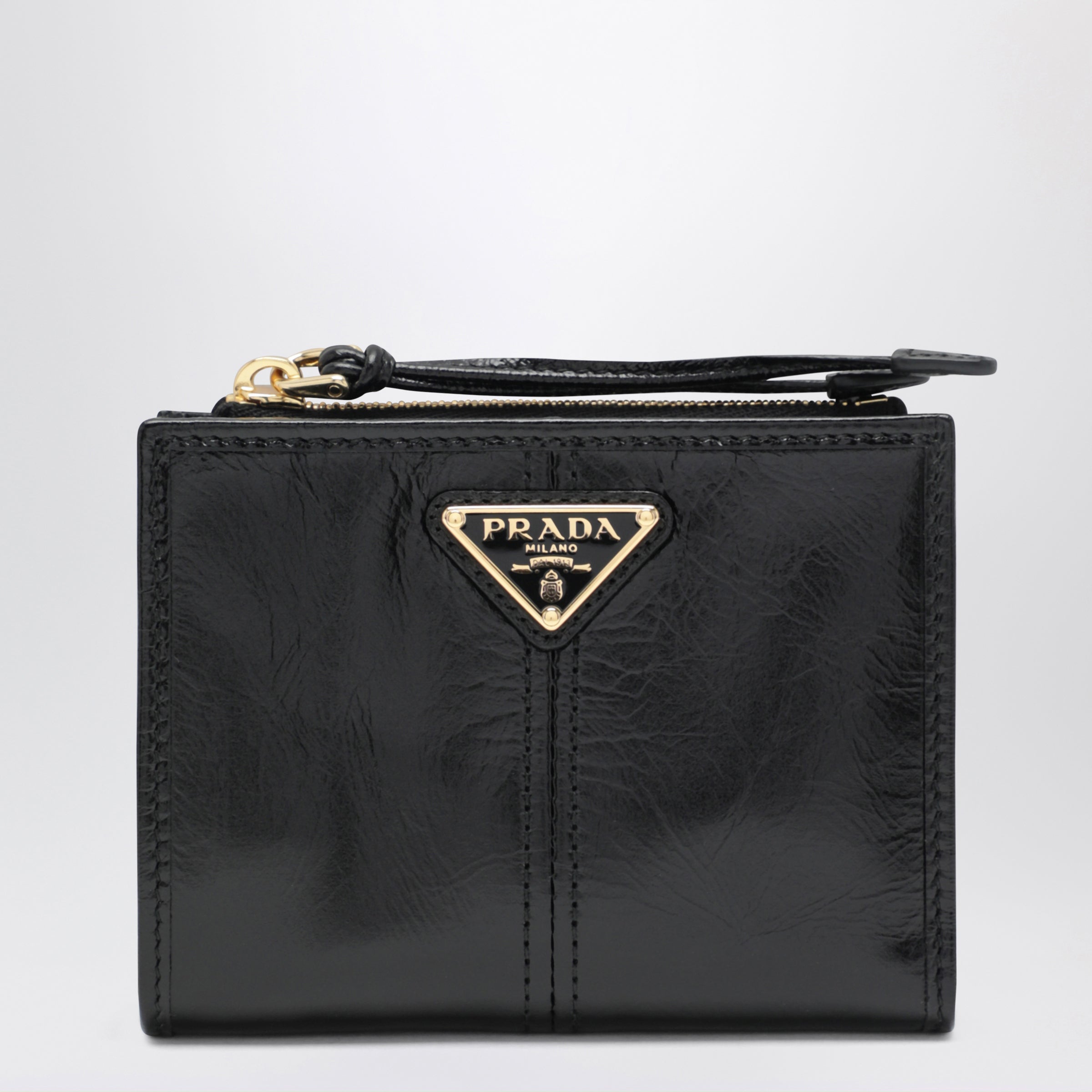 Prada Black Leather Small Wallet Women