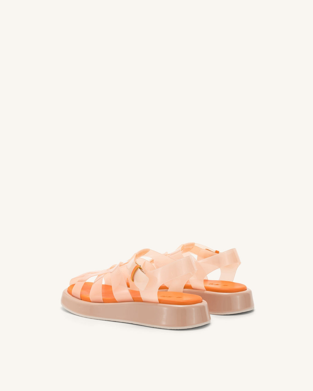 Piper Platform Sandal - Beige & Orange