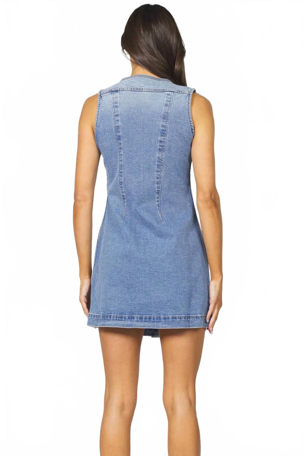 Sabrina Denim Dress In Pacific