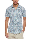 Raffi Leaf Print Button Shirt
