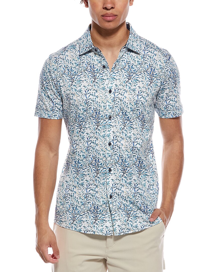 Raffi Leaf Print Button Shirt