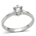 Rhodium Brass Ring with AAA Grade CZ in Clear