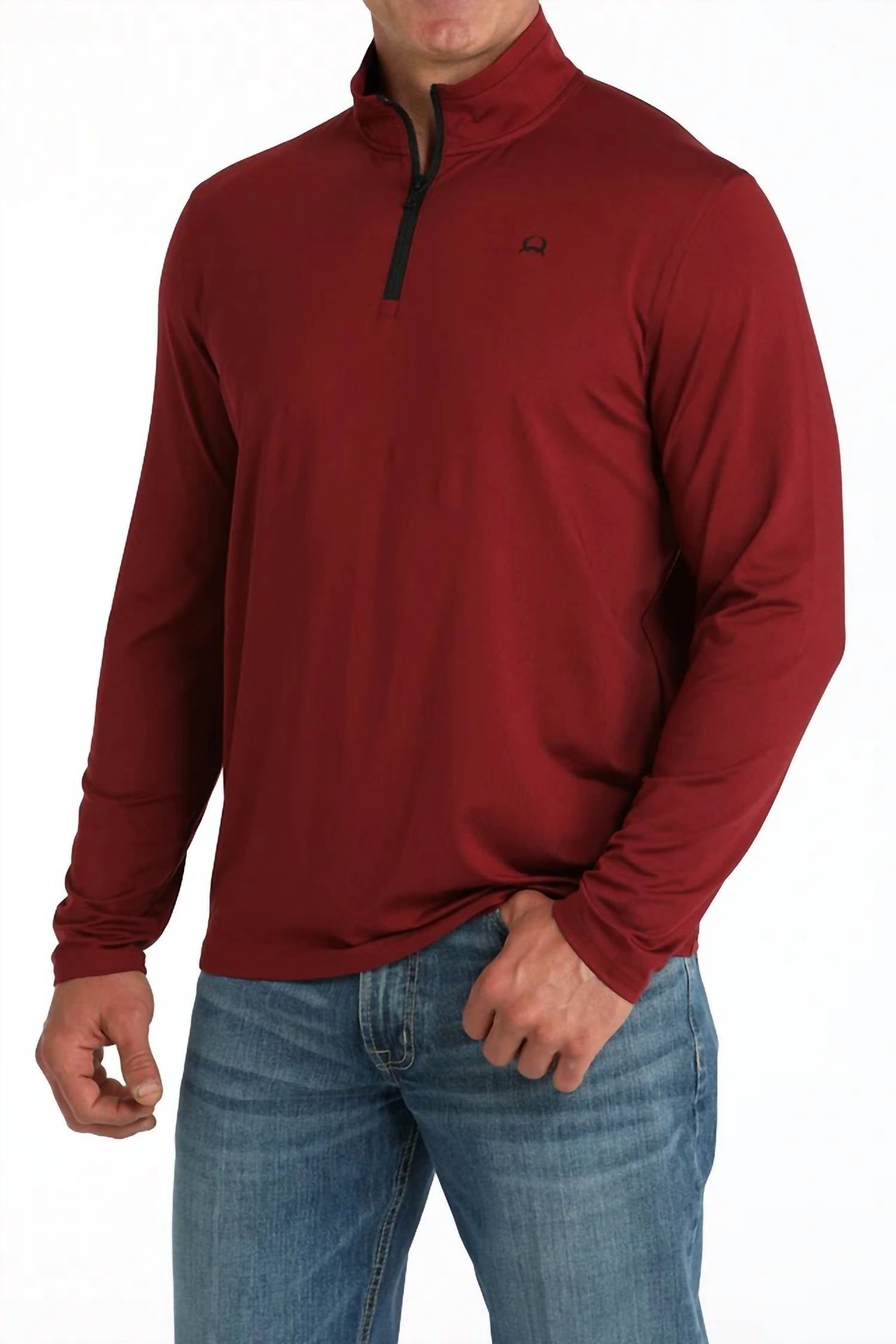 Arenaflex Quarter Zip Sweater In Burgundy