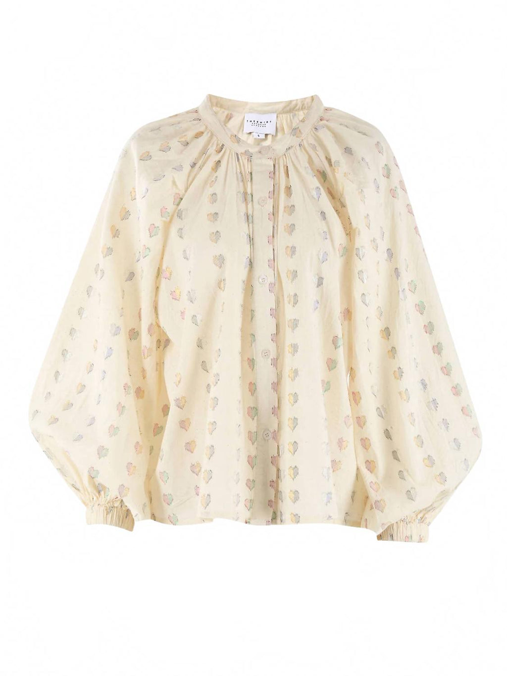 Lurex Hearts Minka Shirt In White