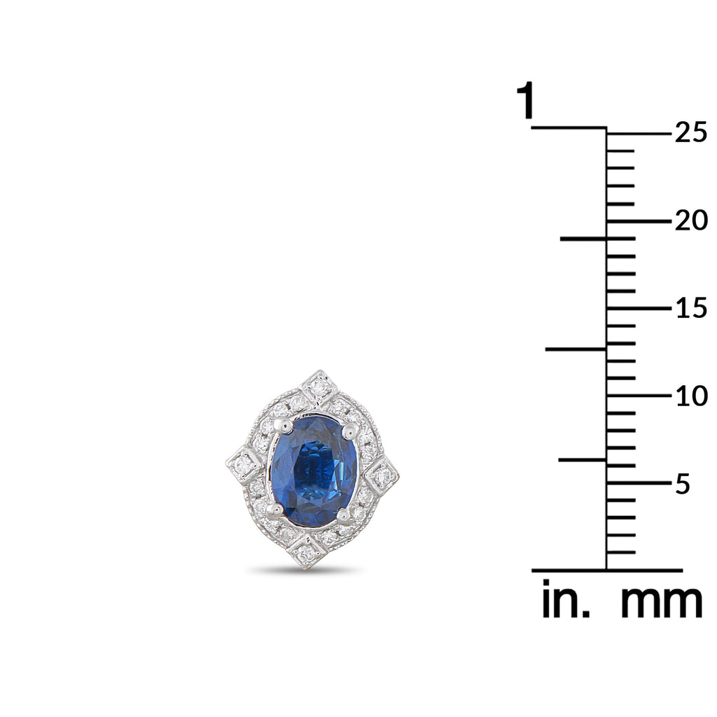 LB Exclusive Platinum 0.15ct Diamond and Sapphire Earrings MF20-041026
