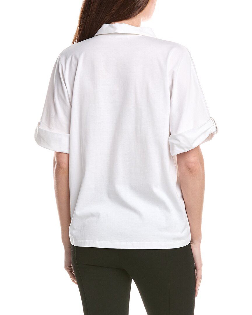 Fabiana Filippi Rolled Up Sleeve Silk-Blend Shirt