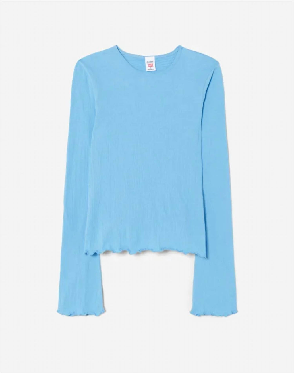 Crinkle Bell Long Sleeve Top In Carolina Blue