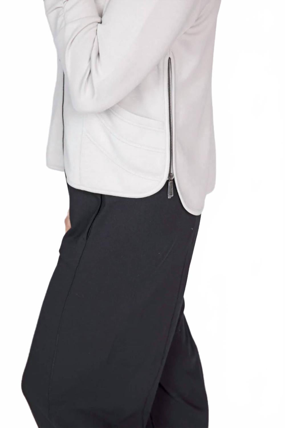 Feather Lux Knit Travel Jacket In Grey